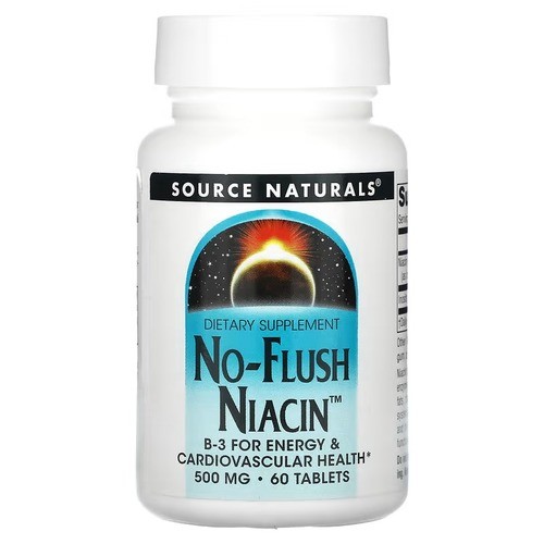 Ніацин без приливів 500 мг Source Naturals (No-Flush Niacin) 60 таблеток