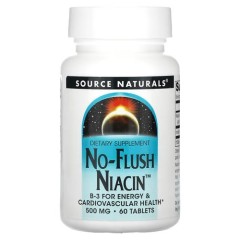 Ниацин без приливов 500 мг Source Naturals (No-Flush Niacin) 60 таблеток