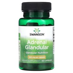 Підтримка надниркових залоз 350 мг Swanson (Adrenal Glandular) 60 капсул
