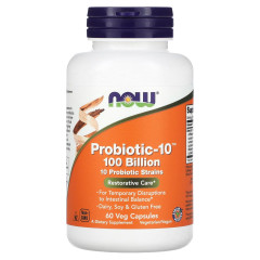 Пробіотик-10 NOW Foods (Probiotic-10) 100 мільярдів 60 рослинних капсул