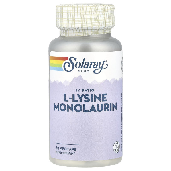 L-лізин Монолаурин Solaray (L-Lysine Monolaurin) 60 капсул