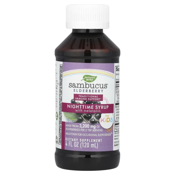 Бузина для дітей - нічний сироп з мелатоніном Nature's Way (Nighttime Syrup) 120 мл