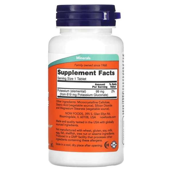 Калій глюконат Now Foods (Potassium Gluconate) 99 мг 100 таблеток