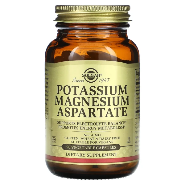 Магній та калій аспартат Solgar (Potassium Magnesium Aspartate) 90 капсул