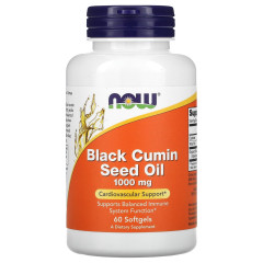 Олія чорного кмину Now Foods (Black Cumin Seed Oil) 1000 мг 60 капсул