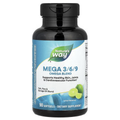 Суміш омега 3-6-9 Nature's Way (Mega 3-6-9 Omega Blend) 90 капсул зі смаком лайма
