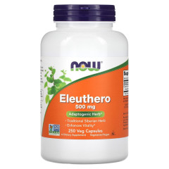 Елеутерокок Now Foods (Eleuthero) 500 мг 250 вегетаріанських капсул