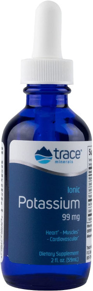 Іонний калій, Liquid Ionic Potassium, Trace Minerals Research, 99 мг, 59 мл