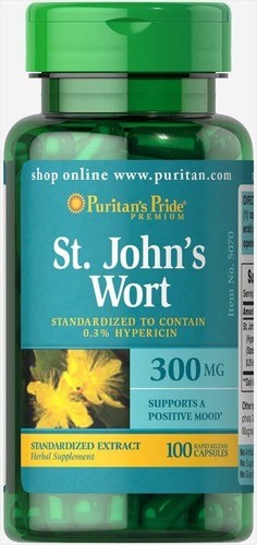 Стандартизированный экстракт зверобоя 300 мг Puritan's Pride (St. John's Wort) 100 капсул