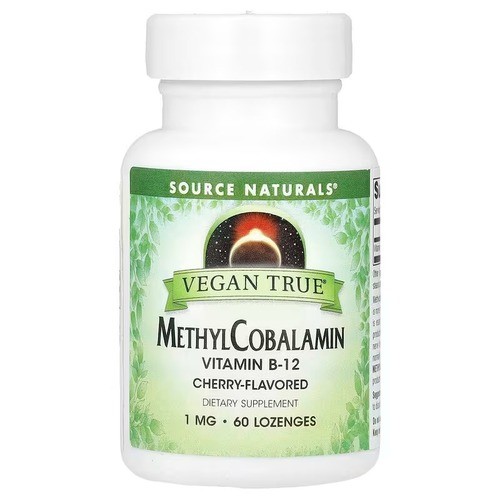 Витамин B-12 метилкобаламин 1 мг Source Naturals (Vitamin B-12 MethylCobalamin) 60 леденцов со вкусом вишни