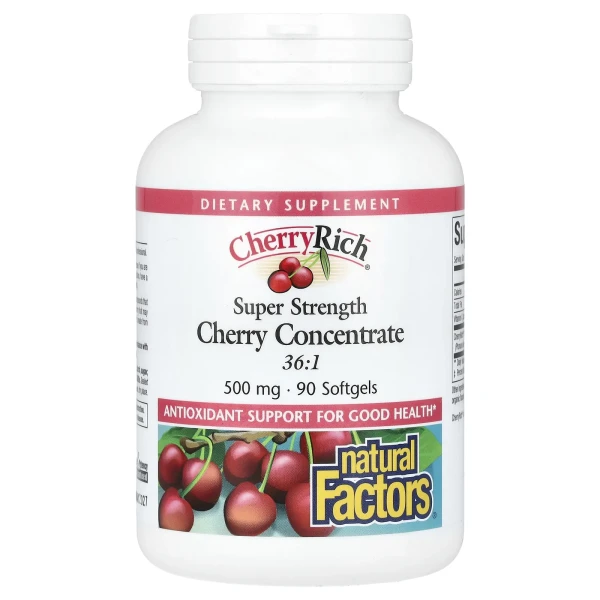 Экстракт дикой вишни Natural Factors (Cherry Concentrate) 500 мг 90 капсул