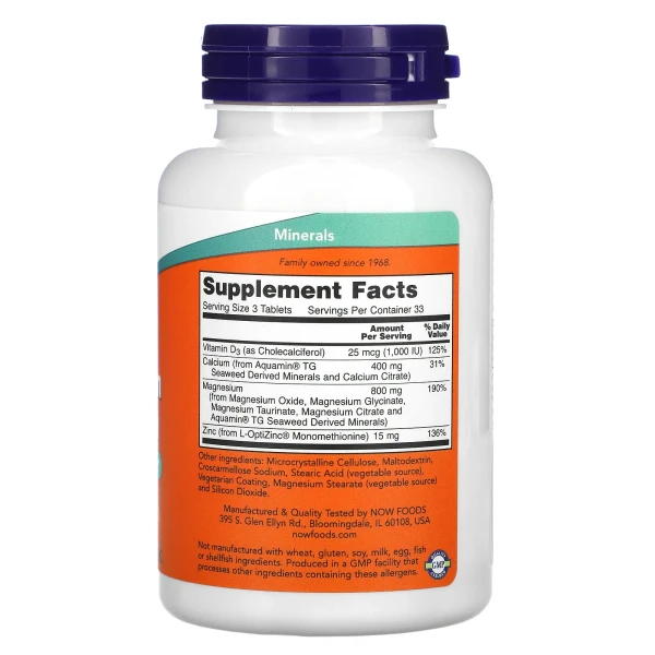Магній та кальцій Now Foods (Magnesium and Calcium) 800 мг/400 мг 100 таблеток
