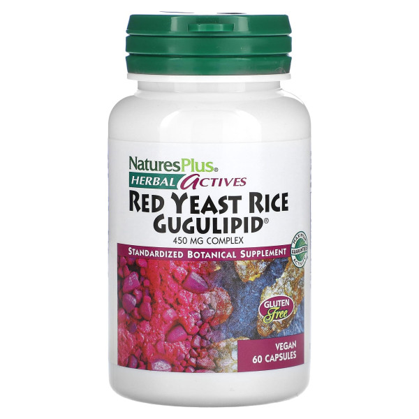 Красный дрожжевой рис и гуггулстероны Nature's Plus (Red yeast rice gugulipid) 450 мг 60 капсул