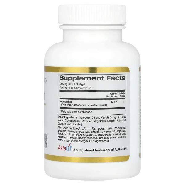 California Gold Nutrition, AstaLif®, чистий ісландський астаксантин, 12 мг, 120 вегетаріанських капсул