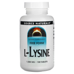 Лізин Source Naturals (L-Lysine) 1000 мг 100 таблеток