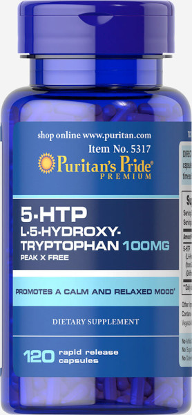 5-гидрокситриптофан, 5-HTP, Puritan's Pride, 100 мг, 120 капсул