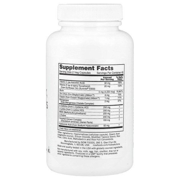 NOW Foods, Solutions, веганська добавка для здоров’я волосся, шкіри та нігтів, 90 веганських капсул