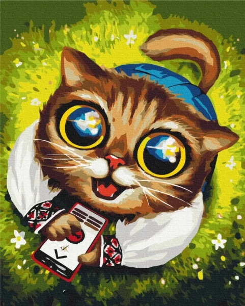 Картина за номерами Котик з ППО © Маріанна Пащук  Brushme 48x60