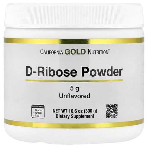 D-рибоза California Gold Nutrition (D-Ribose Powder) 300 г