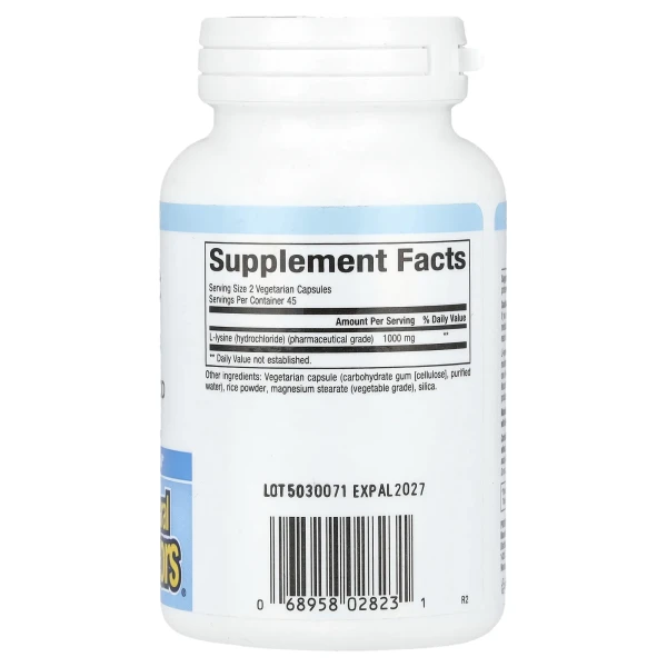 Natural Factors, L-лізин, 500 мг, 90 вегетаріанських капсул