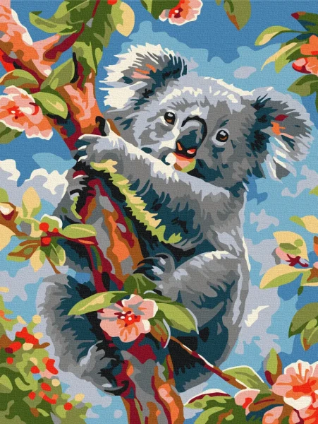 Картина за номерами Коала серед квітів  Brushme 30x40