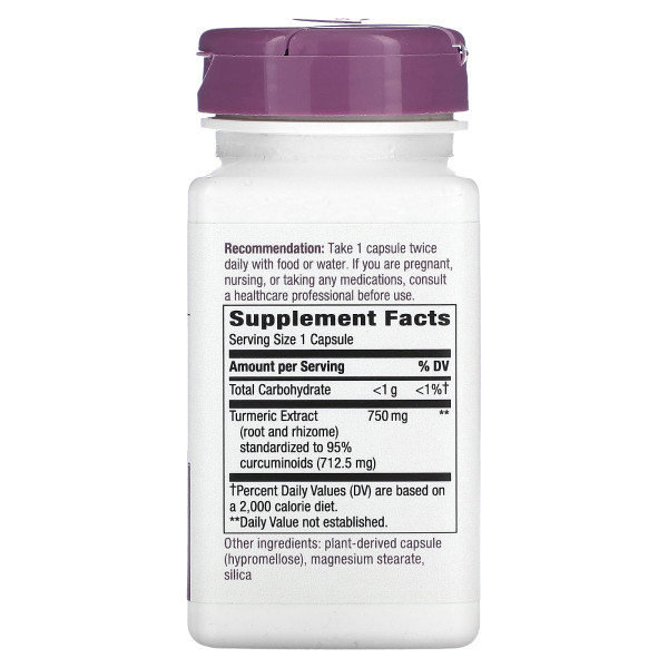 Куркума максимальної сили Nature's Way (Turmeric Standardized Max Potency) 750 мг 60 капсул