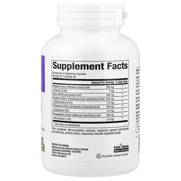 Підтримка надниркових залоз для жінок Natural Factors (WomenSense AdrenaSense) 120 капсул