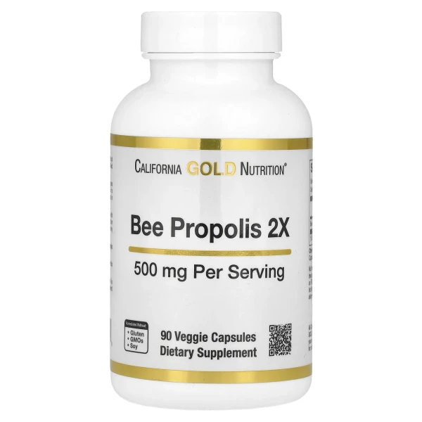 Концентрированный экстракт прополиса 2X California Gold Nutrition (Bee Propolis 2X) 500 мг 90 капсул