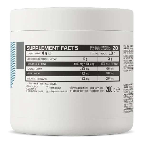 Ostrovit BCAA+Глутамін BCAA + Glutamine апельсин 200 г
