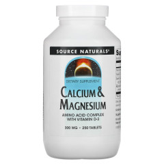 Кальцій і магній, Calcium &amp; Magnesium, Source Naturals, 300 мг, 250 таблеток
