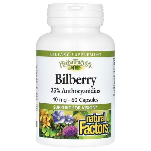 Черника 40 мг Natural Factors (Bilberry) 60 капсул