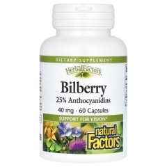 Черника 40 мг Natural Factors (Bilberry) 60 капсул
