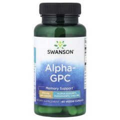 Альфа GPC 300 мг Swanson (Alpha GPC) 60 рослинних капсул
