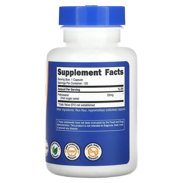 Поликозанол 25 мг Nutricost (Policosanol) 120 капсул
