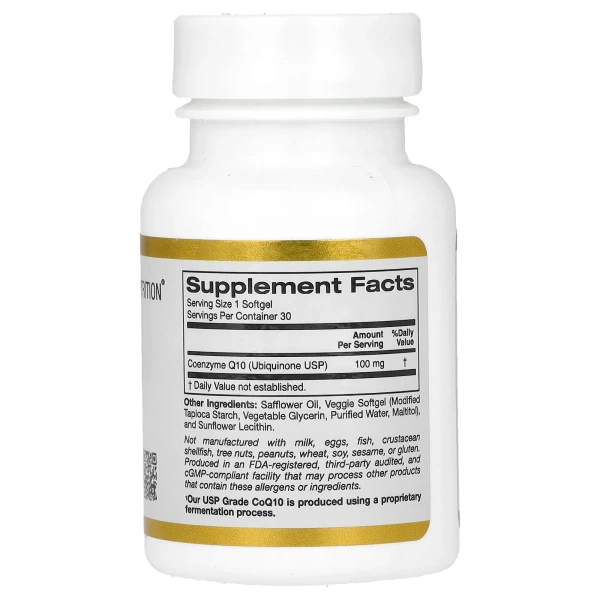 California Gold Nutrition, коензим Q10, 100 мг, 30 рослинних капсул