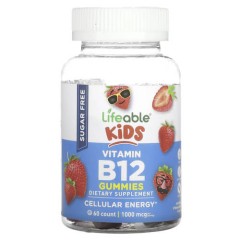 Вітамін B12 для дітей Lifeable (Kids Vitamin B12 Sugar Free) 60 жувальних цукерок