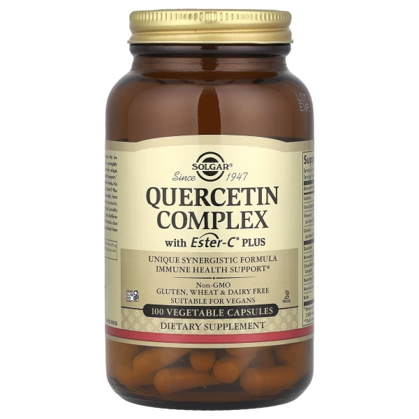 Комплекс із кверцетином і Ester-C® Plus Solgar (Quercetin Complex) 100 рослинних капсул