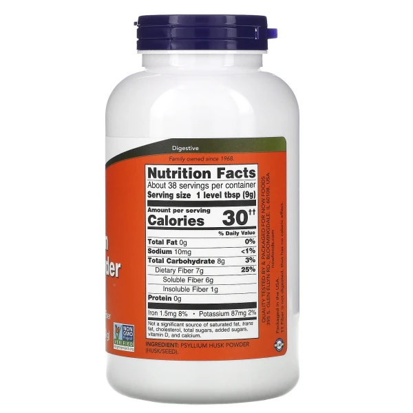 Порошок лушпиння подорожника Now Foods (Psyllium Husk Powder) 340 г