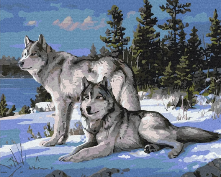 Картина за номерами Вовки-захисники 40x50 Brushme