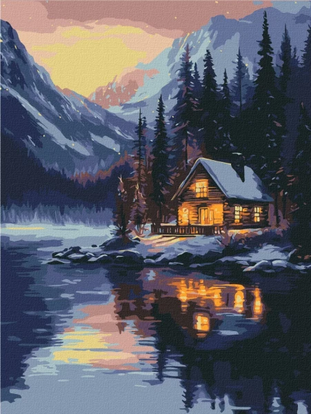 Картина за номерами Зимовий захід сонця 30x40 Brushme