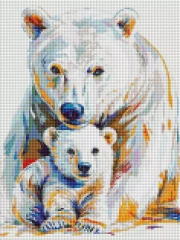 Алмазна мозаїка Білі ведмеді 30x40 Brushme