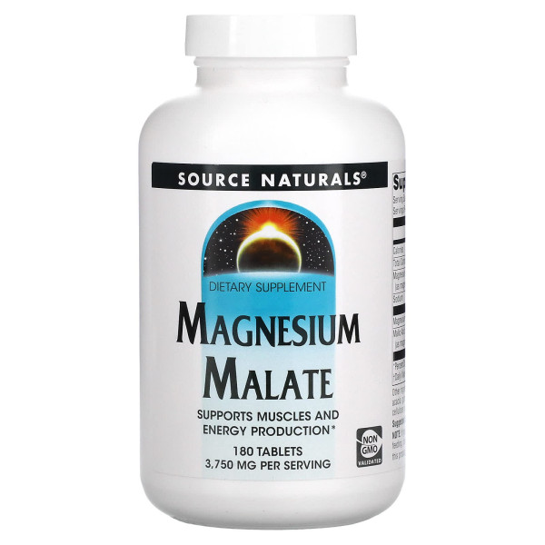 Магний малат Source Naturals (Magnesium Malate) 1250 мг 180 таблеток