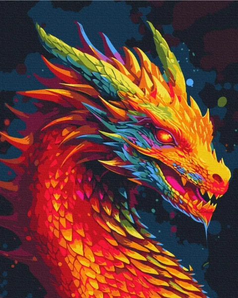 Картина за номерами Неоновий дракон  Brushme 48x60
