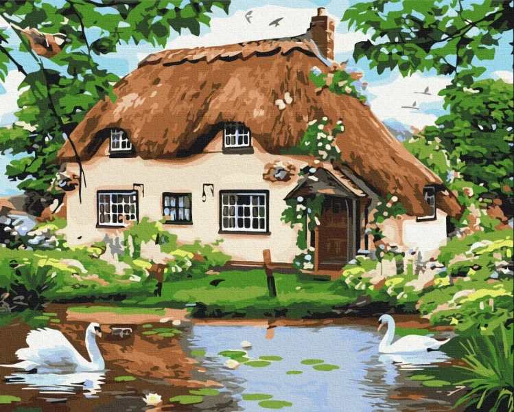 Картина за номерами Сільський будиночок  Brushme 48x60
