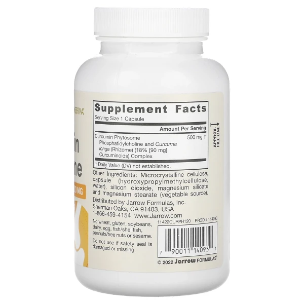 Фітосома куркуміну Jarrow Formulas (Curcumin Phytosome) 500 мг 120 рослинних капсул