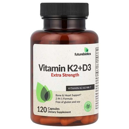 Вітамін K2 + D3 10000 МО/120 мкг Futurebiotics (Vitamin K2 + D3 Extra Strength) 120 капсул