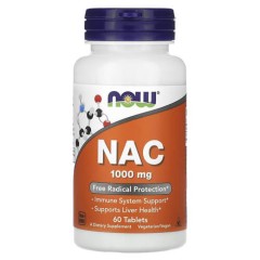 Н-Ацетилцистеїн (NAC) 1000 мг Now Foods (N-Acetyl-L-Cysteine) 60 таблеток