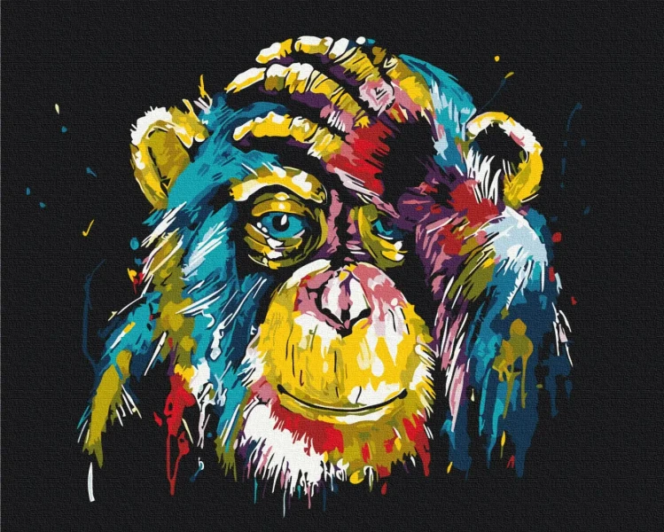Картина за номерами Барвиста шимпанзе  Brushme 48x60
