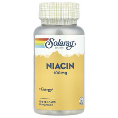 Ніацин Вітамін B3 Solaray (Niacin Vitamin B3) 100 мг 100 капсул