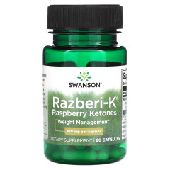Малинові кетони Swanson (Razberi-K) 100 мг 60 капсул